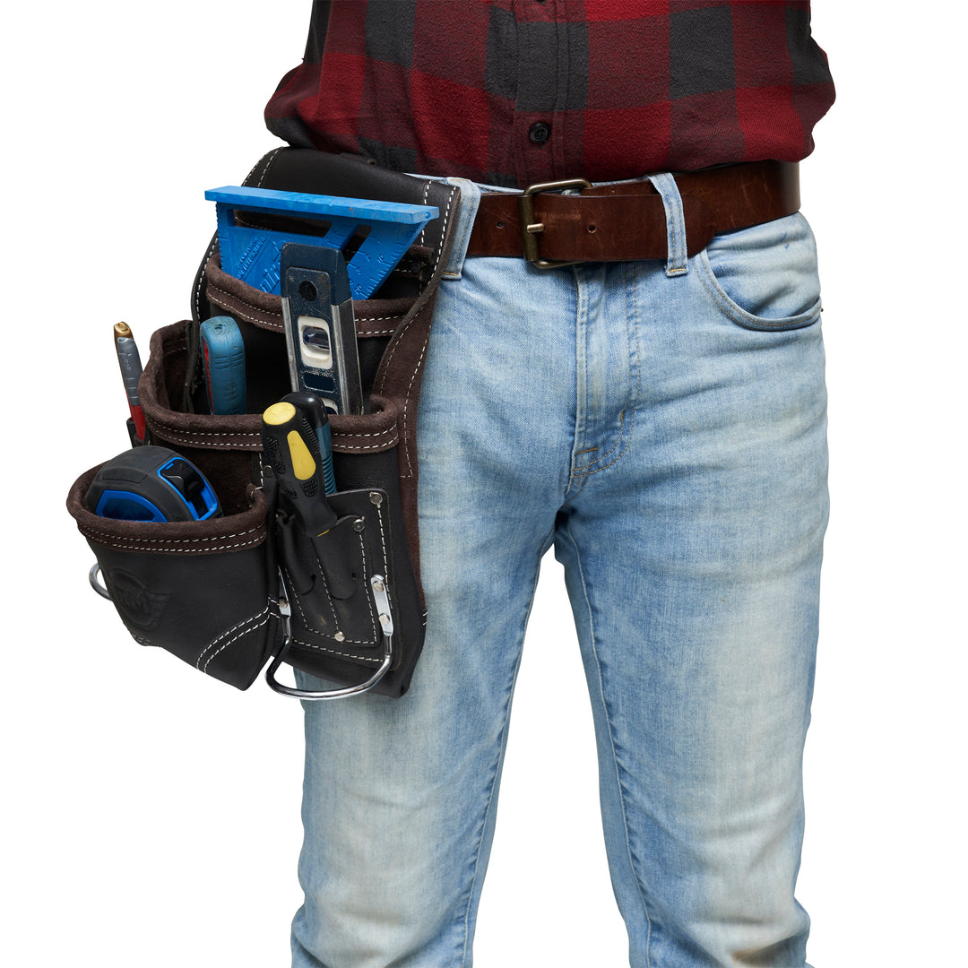 TRUTUCH Maroon Grain Leather Electrician's Tool Pouch Carpenter