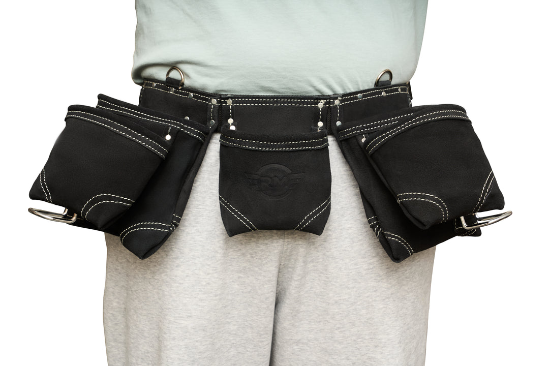 RM 12 Pocket Black Leather Tool Belt.