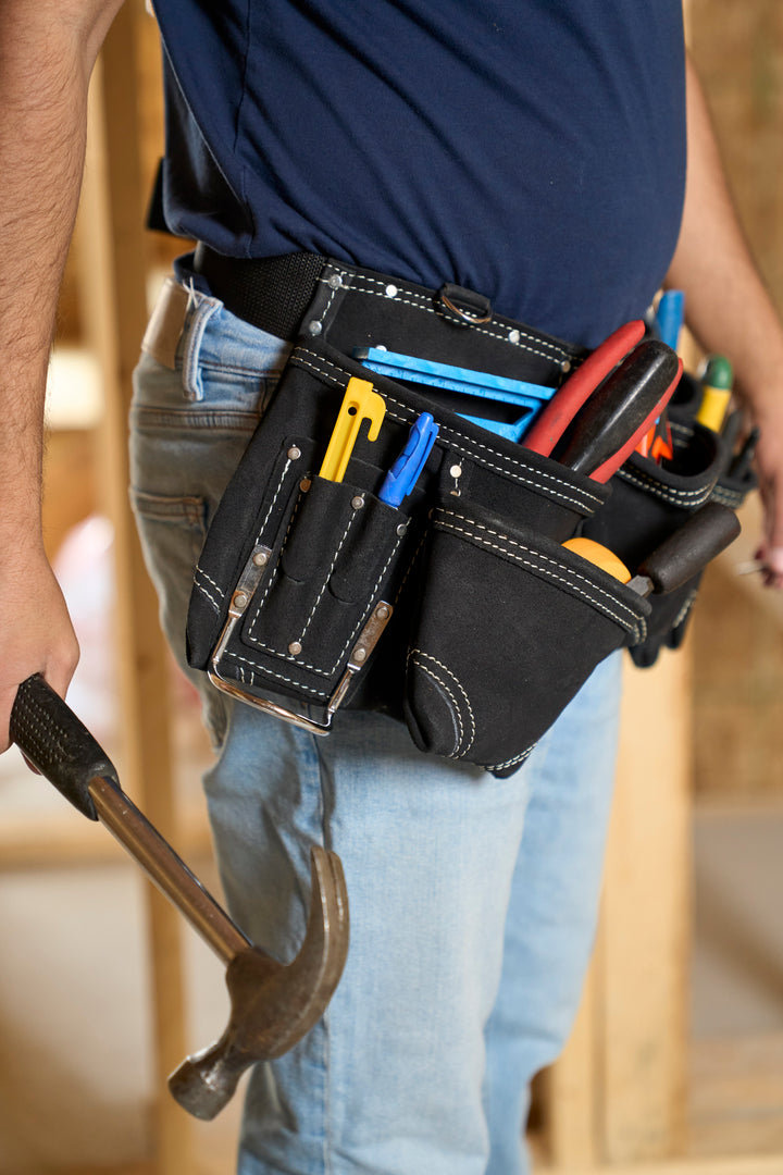 RM 12 Pocket Black Leather Tool Belt.